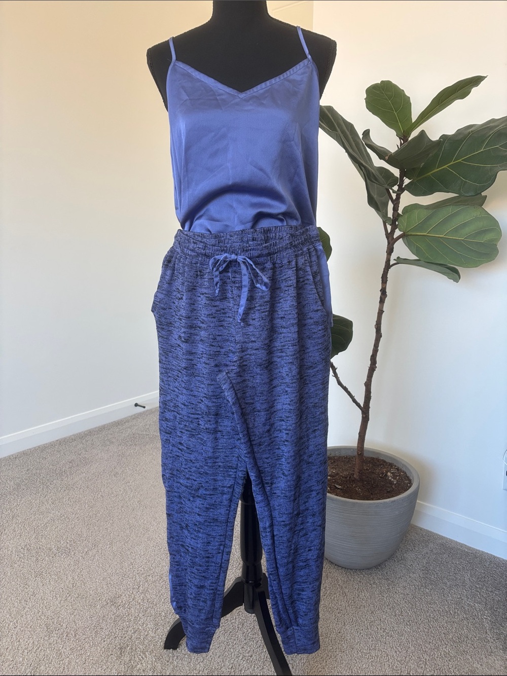 Adore Me Heathered Purple Drawstring Joggers